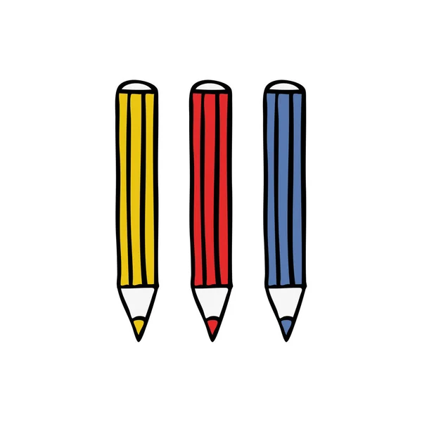 铅笔、涂鸦、图标 — 图库矢量图片