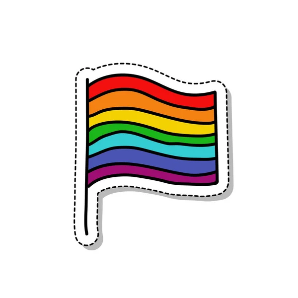 Regenboogvlag doodle pictogram — Stockvector