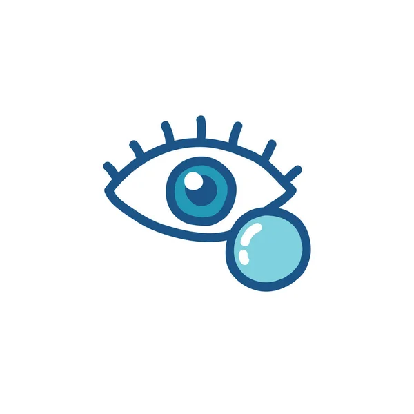Augenlinsen-Doodle-Symbol — Stockvektor