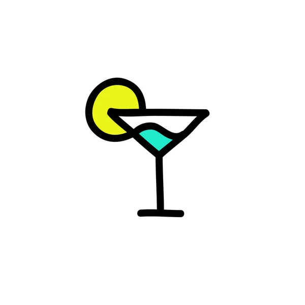 Icône cocktail doodle — Image vectorielle