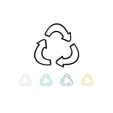geri dönüşüm sembolü doodle simgesi