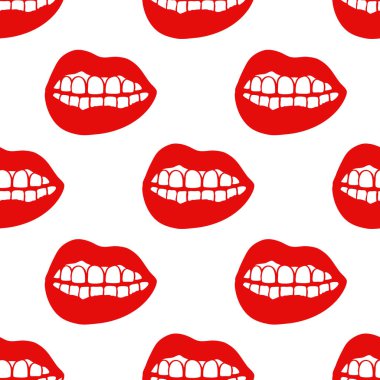 dudaklar Dikişsiz desen doodle