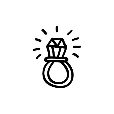 bir elmas yüzükle doodle simgesi