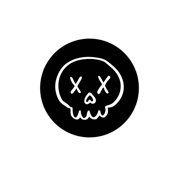 skull doodle icon