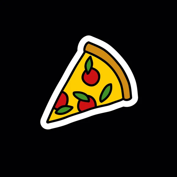Pizzu nálepku doodle ikona — Stockový vektor