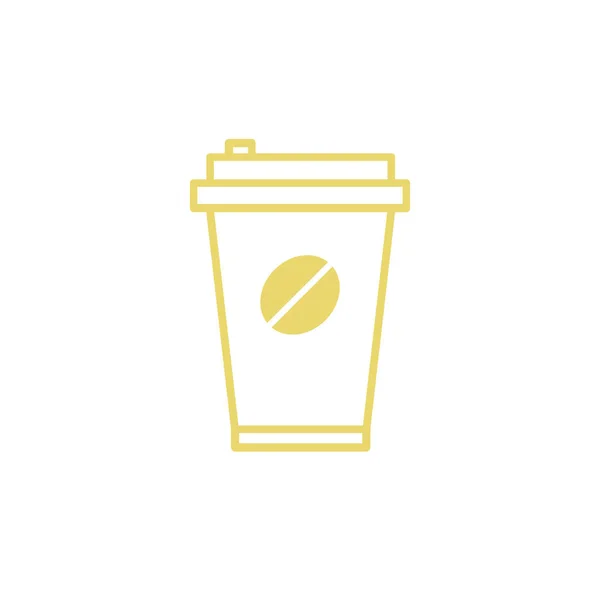 Tirar o ícone copo de café — Vetor de Stock