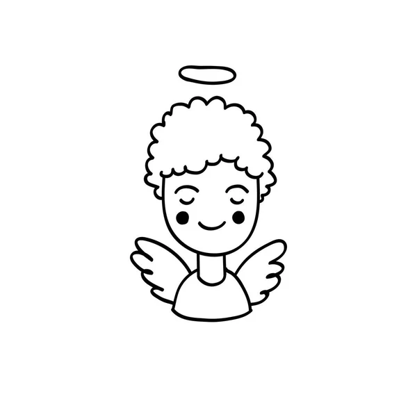 Ángel avatar garabato icono — Vector de stock