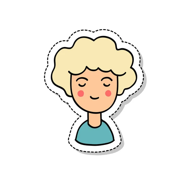 Fille ou garçon avatar doodle icône — Image vectorielle