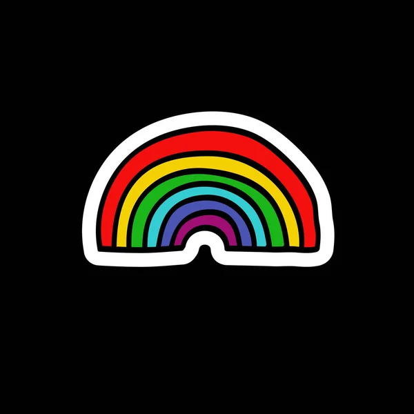 Rainbow sticker doodle icon — Stock Vector