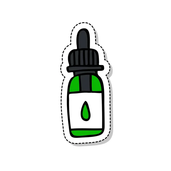 E-folyadék, folyadék vape doodle ikon — Stock Vector