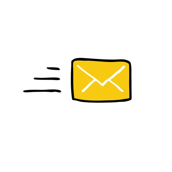 Mail icône doodle — Image vectorielle
