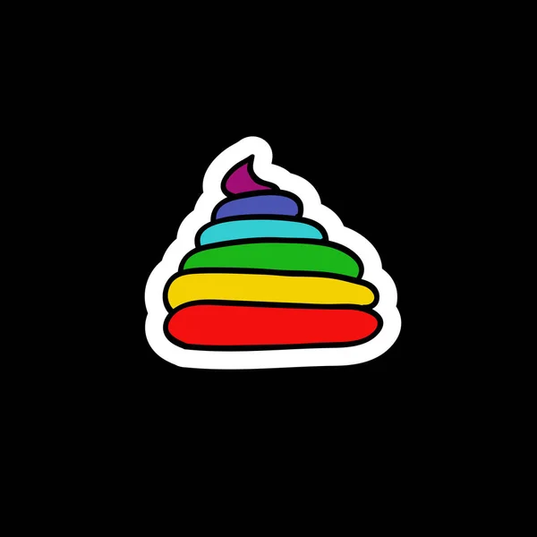 Regenboog poo doodle pictogram — Stockvector