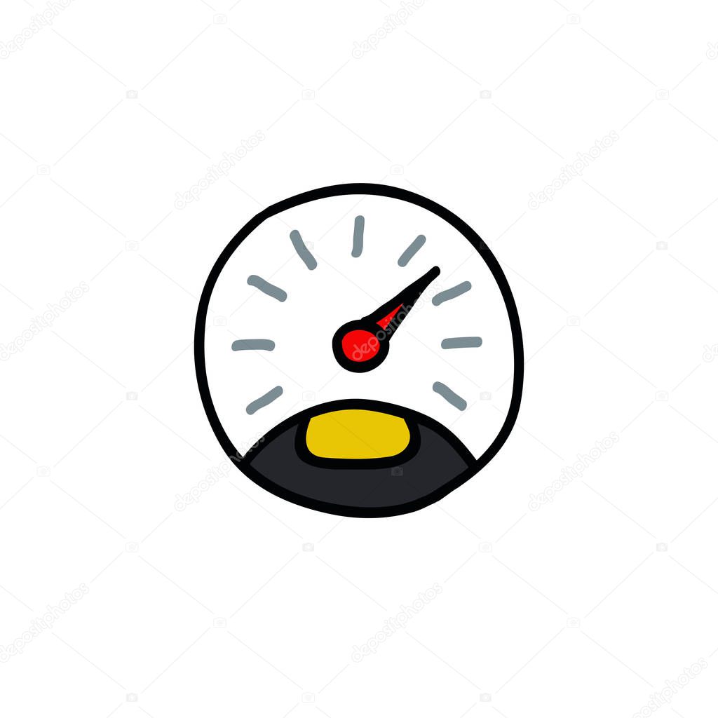 speedometer doodle icon