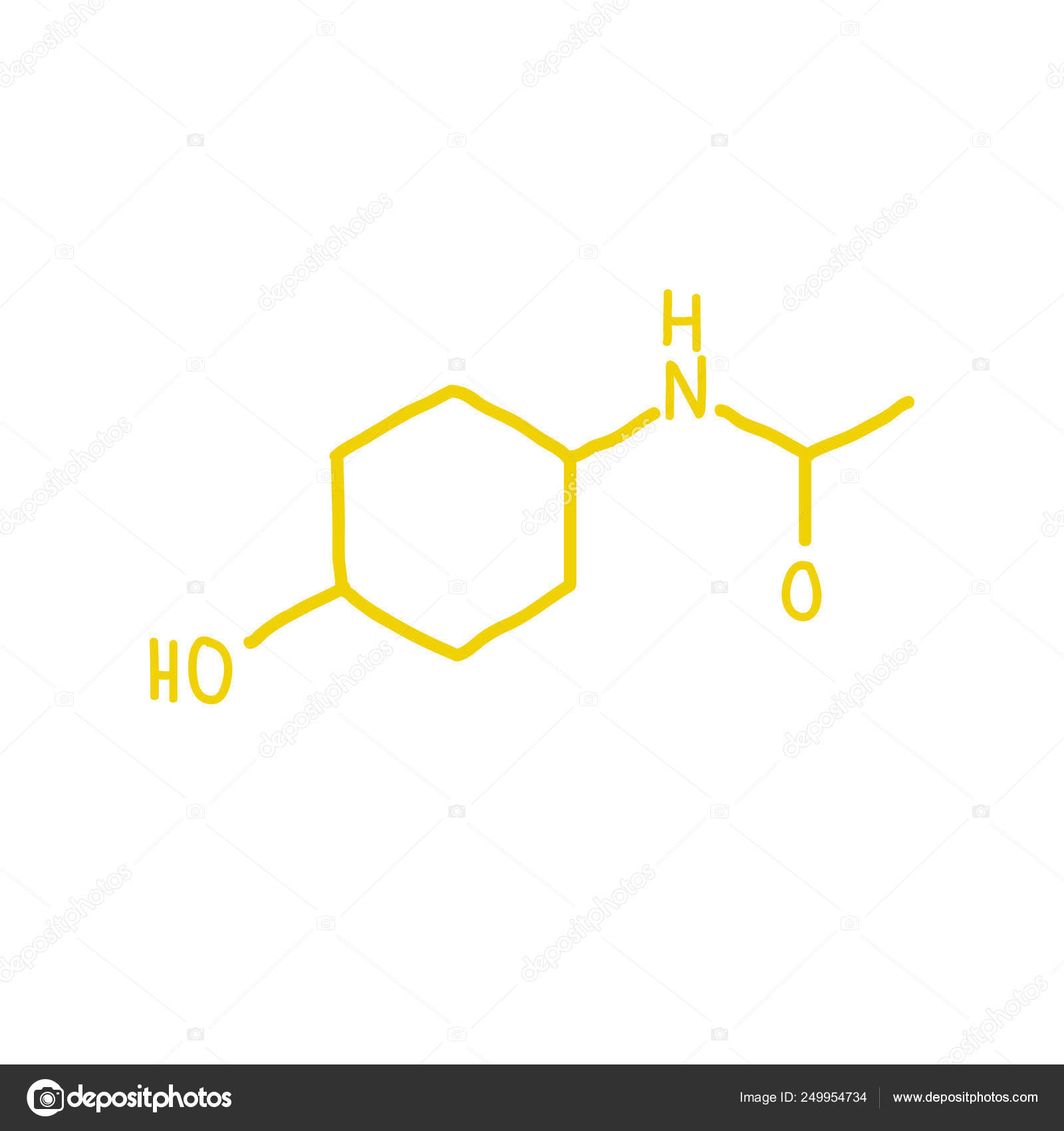 doodle ... Vector icon Stock \u2014 formula Paracetamol
