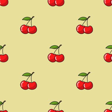 kiraz sorunsuz doodle desen