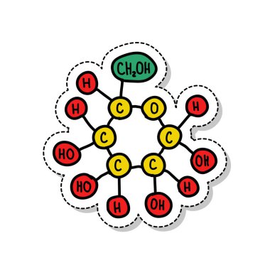 glikoz formül etiket doodle simgesi