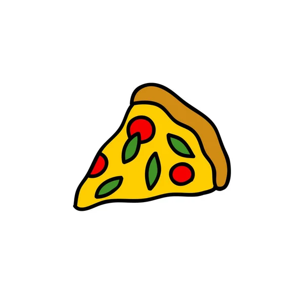 Icono de garabato pizza — Vector de stock