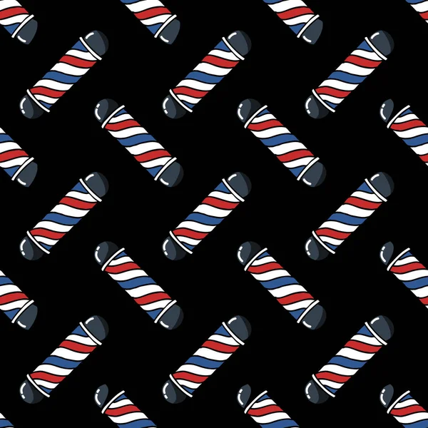 Barbers pole seamless doodle pattern — Stock Vector