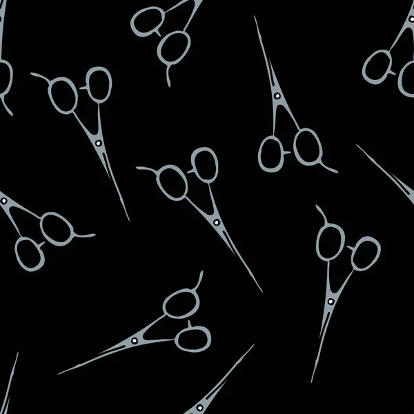 Stříhání vlasů nůžky bezešvé doodle vzor — Stockový vektor