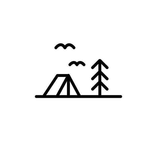 Ícone logotipo camping — Vetor de Stock