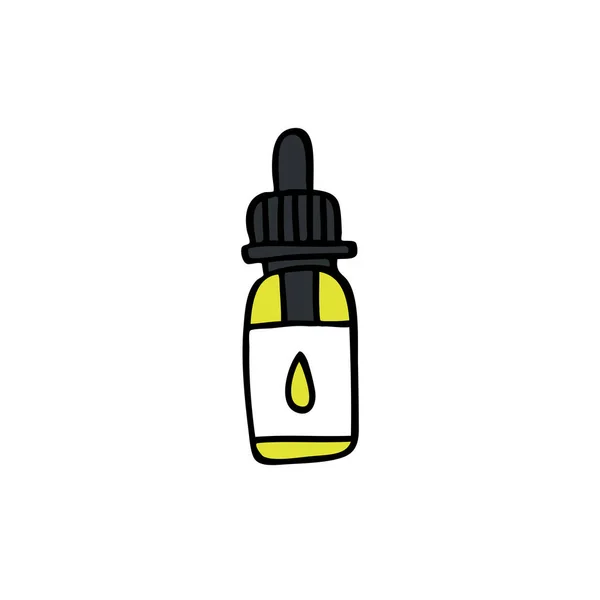 E-liquid, vape vloeibare doodle pictogram — Stockvector