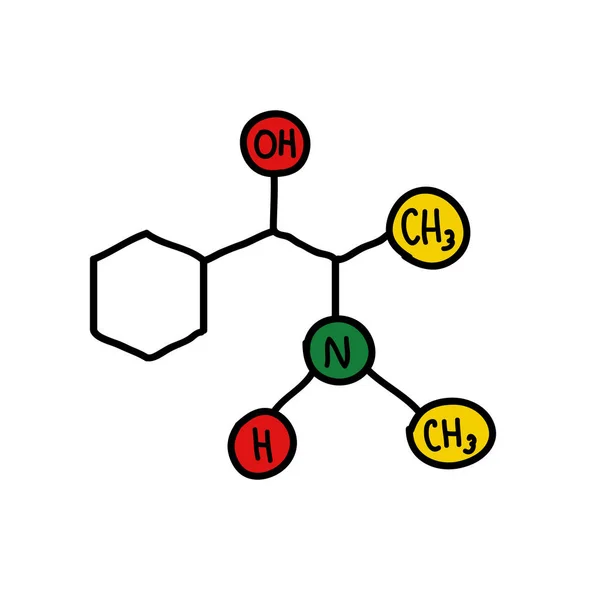 Formula efedrina icona di scarabocchio — Vettoriale Stock