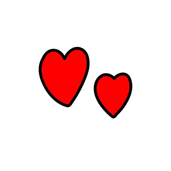 Hjärtan doodle ikonen — Stock vektor