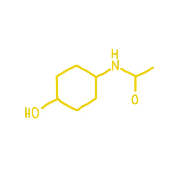 Paracetamol formula doodle ikona — Wektor stockowy