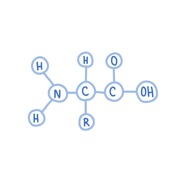 Icona della formula proteica doodle — Vettoriale Stock