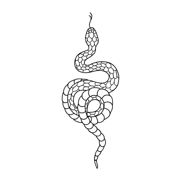 Serpiente ilustración tradicional tatuaje flash — Archivo Imágenes Vectoriales