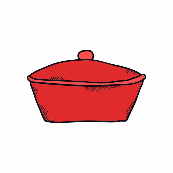 Keuken pan doodle pictogram — Stockvector