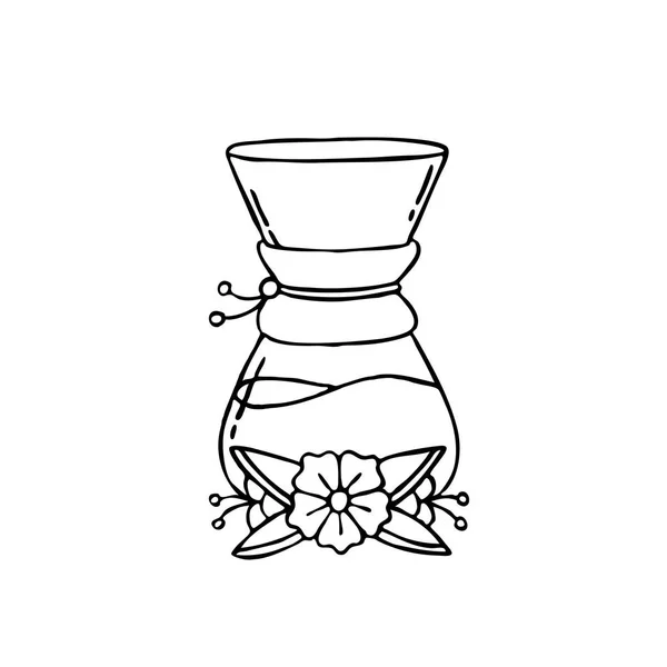 Doodle Ikonen Alternativa Kaffebryggare Enheten För Att Brygga Kaffe Illustration — Stock vektor