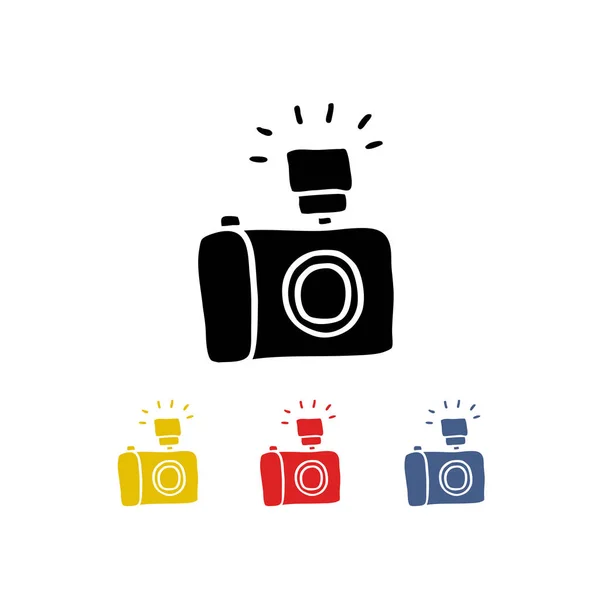 Doodle Vector Camerasymbool — Stockvector