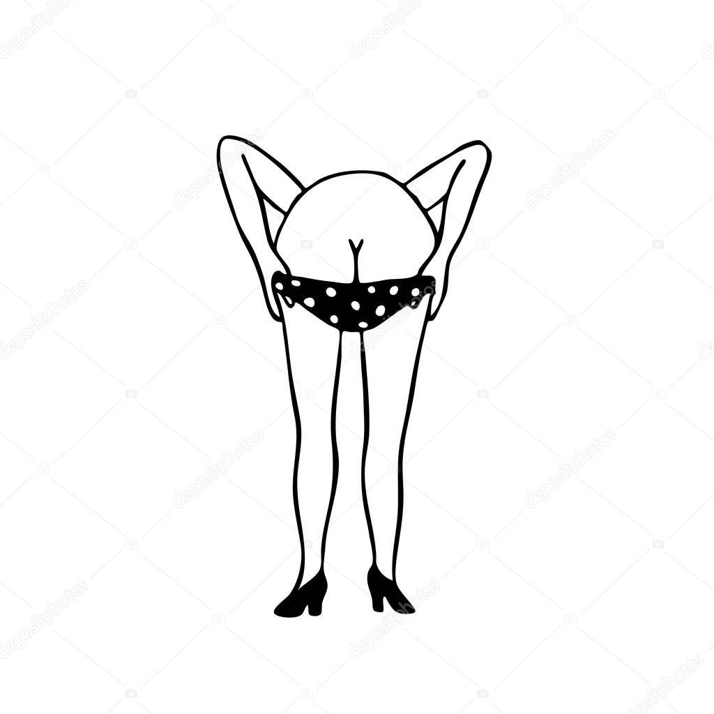 Ass illustration traditional tattoo flash