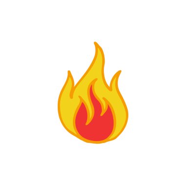 Yangın doodle renkli simge