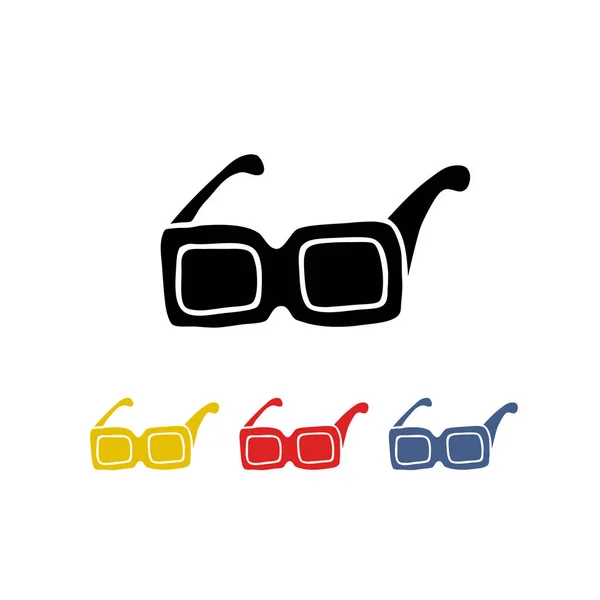 Γυαλιά Εικονίδιο Απλό Doodle — Διανυσματικό Αρχείο