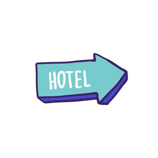 Segno Dell Hotel Icona Doodle — Vettoriale Stock