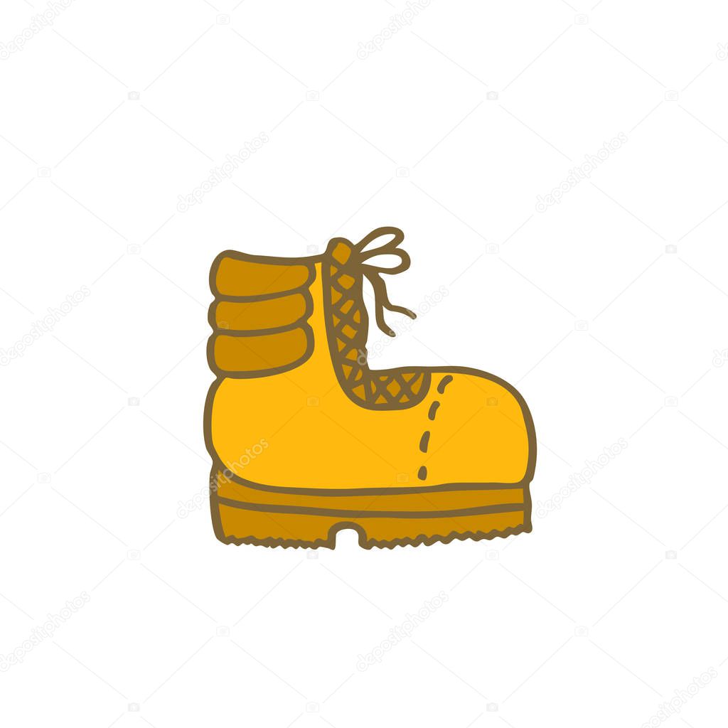 Trekking boots doodle icon