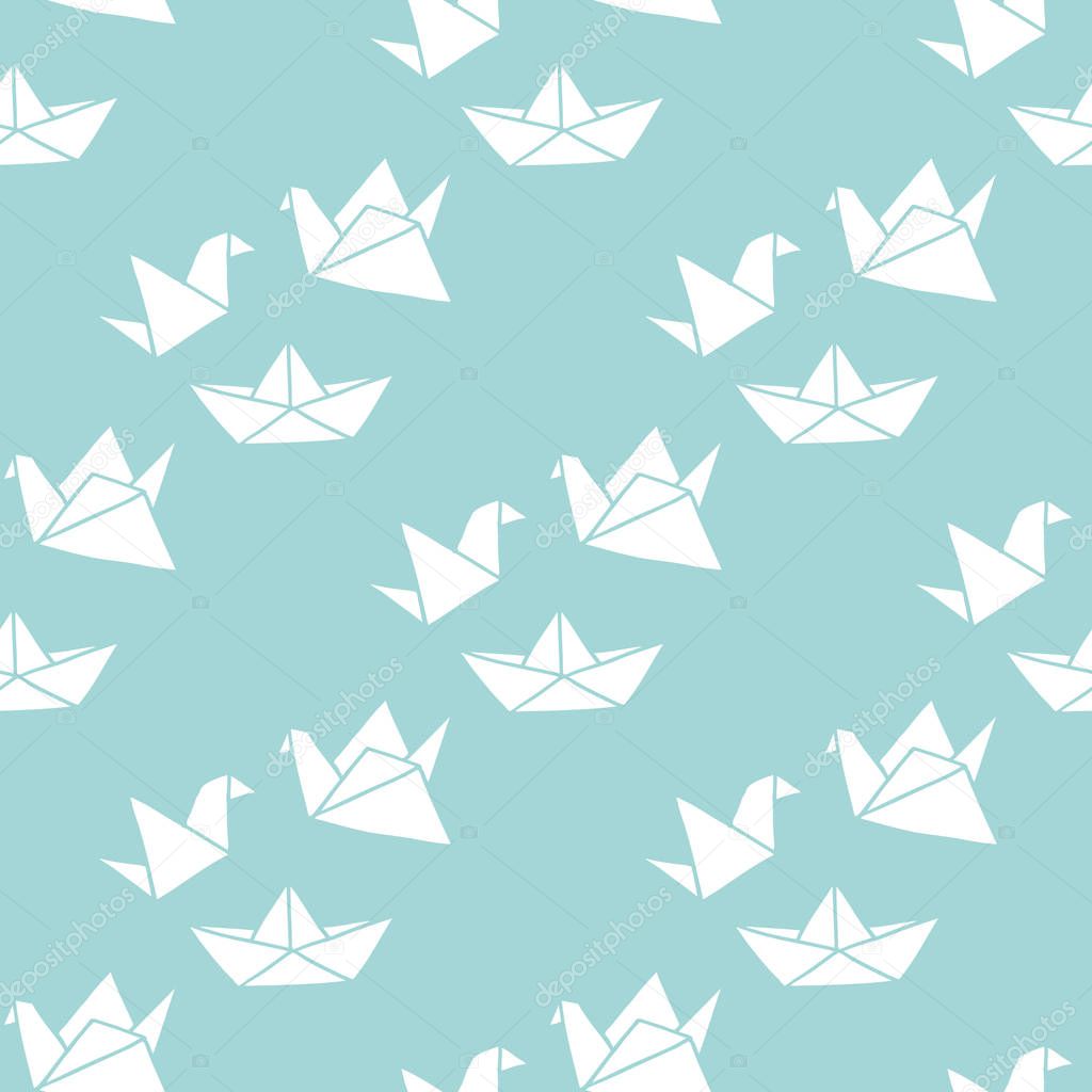 origami seamless doodle pattern