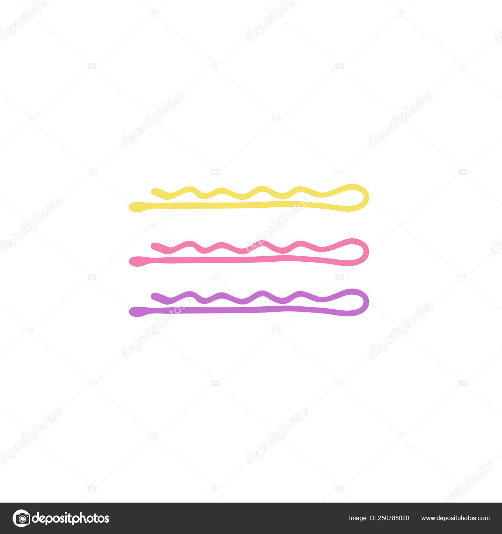 Bobby Pin Hair Pin Doodle Icon Stock Vector C Pani Chernous