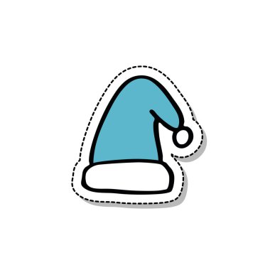 Santa şapka doodle simgesi