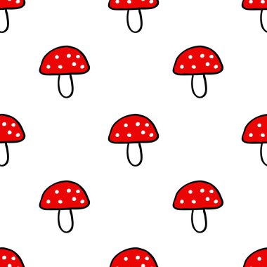 Amanita sorunsuz doodle desen