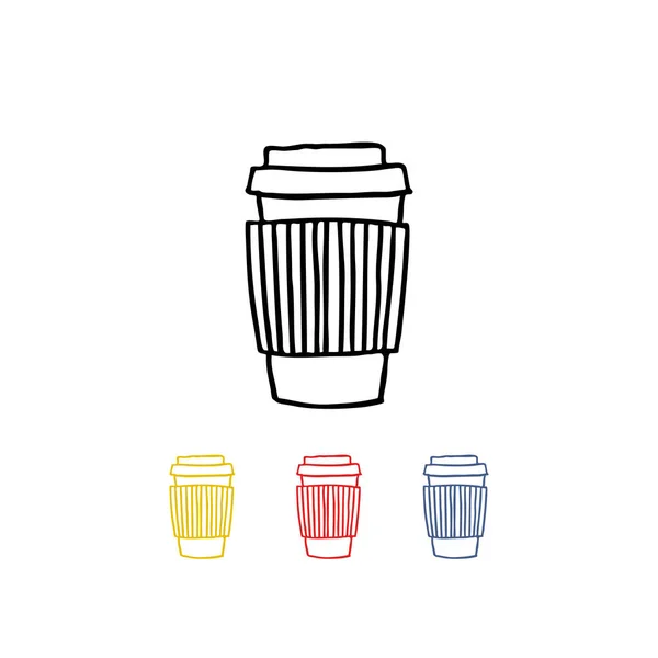 Icono Garabato Llevar Taza Café — Vector de stock