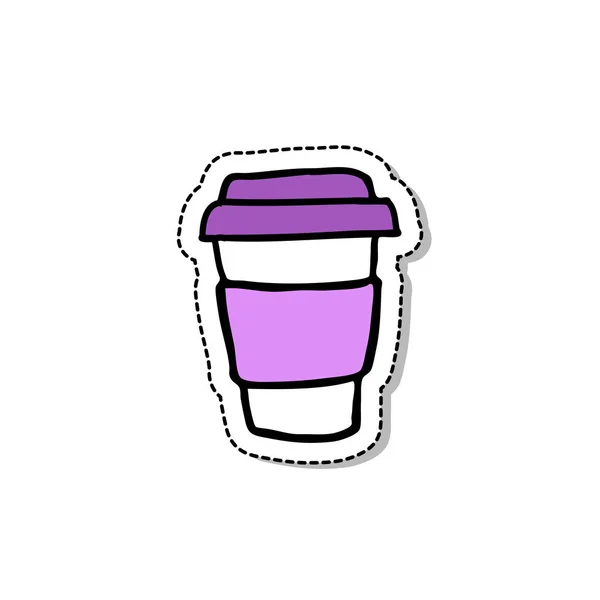 Doodle Symbol Kaffeetasse Zum Mitnehmen — Stockvektor