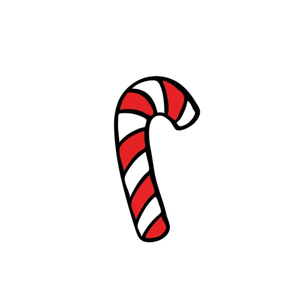 Kerst Snoep Doodle Pictogram — Stockvector