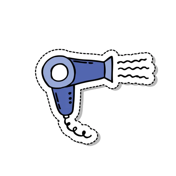 Hair Dryer Doodle Icon — Stock Vector