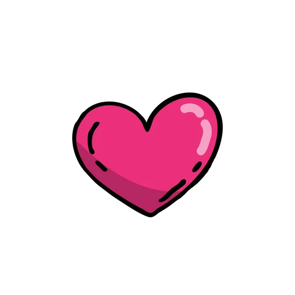 Heart Doodle Icon Sticker — Stock Vector