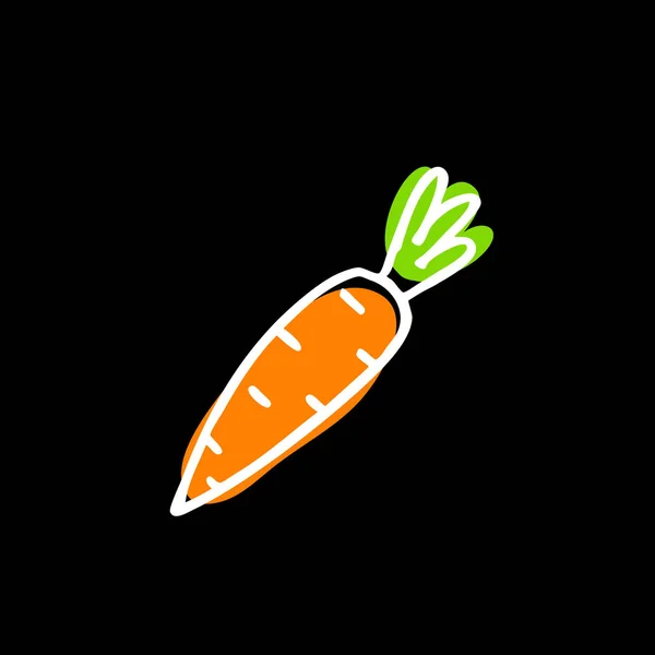 Carrot Doodle Color Icon — Stock Vector