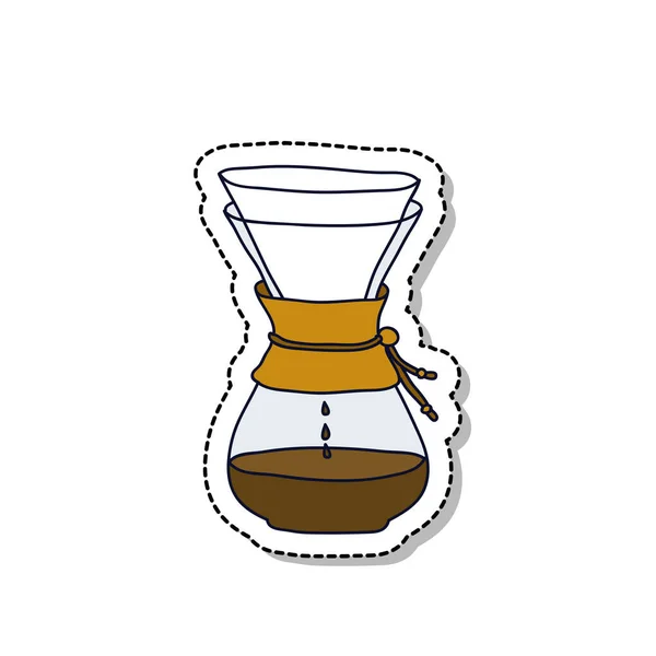 Doodle Symbol Alternative Kaffeemaschine Gerät Zum Aufbrühen Von Kaffee — Stockvektor