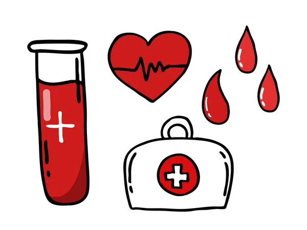 献血涂鸦图标 — 图库矢量图片